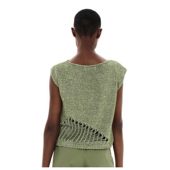 IOANNA KOURBELA Pullover Sweater Vest Knit Destroyed Holes Designer Small Top - Picture 2 of 5